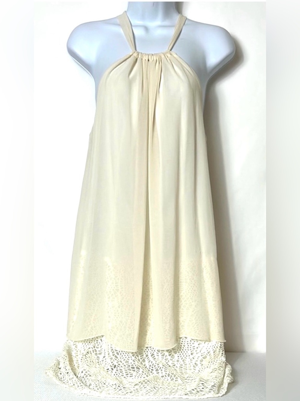 Cream Halter Neck Maxi Dress - Elegant Summer Style